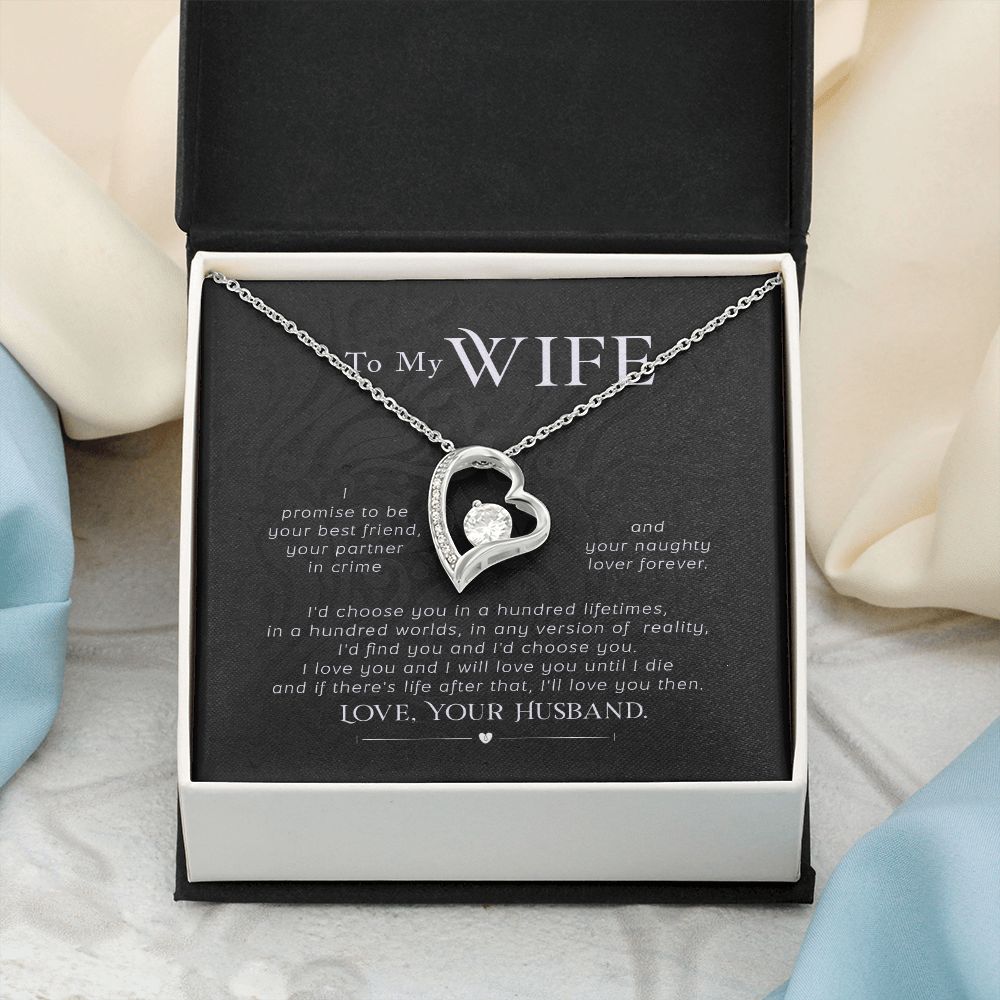 To My Wife Necklace Pendant Gift From Husband I'll Love You Then With Message Card and Gift Box. Valentine's Day Gift For Wife Future Wife Forever Love Necklace