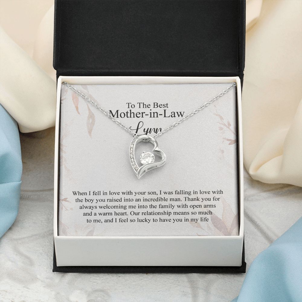 Mother in Law Necklace, Jewelry for Women, Future Mother in Law Gifts from Daughter in Law, Mother of Bride Gifts For Mother in Law, Birthday Gifts For Mother In Law From Daughter In Law4 Forever Love Necklace