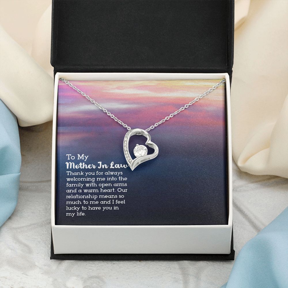 Mother in Law Necklace, Jewelry for Women, Future Mother in Law Gifts from Daughter in Law, Mother of Bride Gifts For Mother in Law, Birthday Gifts For Mother In Law From Daughter In Law13 Forever Love Necklace