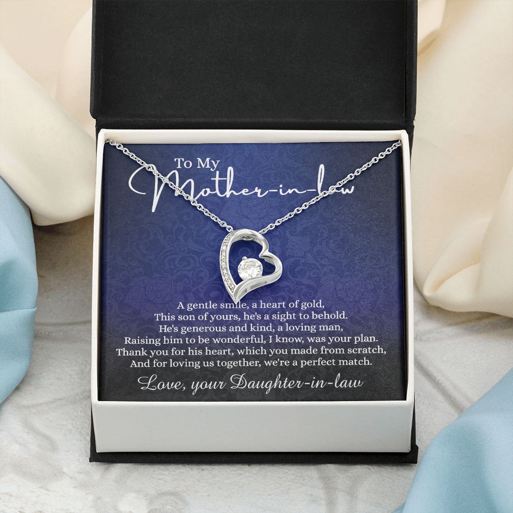 To My Mother in Law Necklace, Mother in Law Gift, Necklace for Mother in Law Jewelry Gift to My Mother-in-law on Wedding Day Mother's day gift for Mother in Law Birthday gift Forever Love Necklace