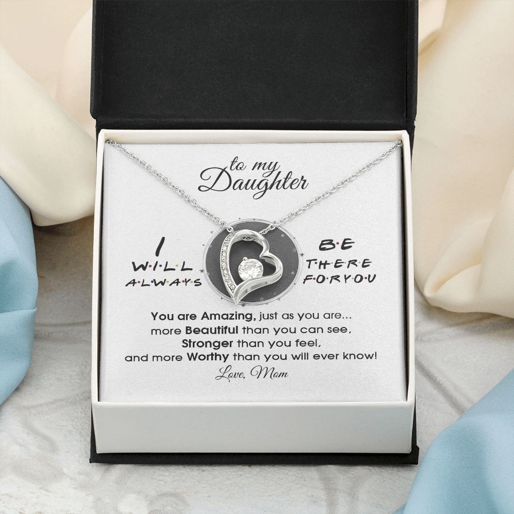 Mother Daughter Gift Ideas, To My Daughter Gift Necklace from Mom, Jewelry Pendant Present for Daughter, Birthday Christmas Gift Graduation Gifts for Daughters, Mother and Daughter Necklace 33 Forever Love Necklace