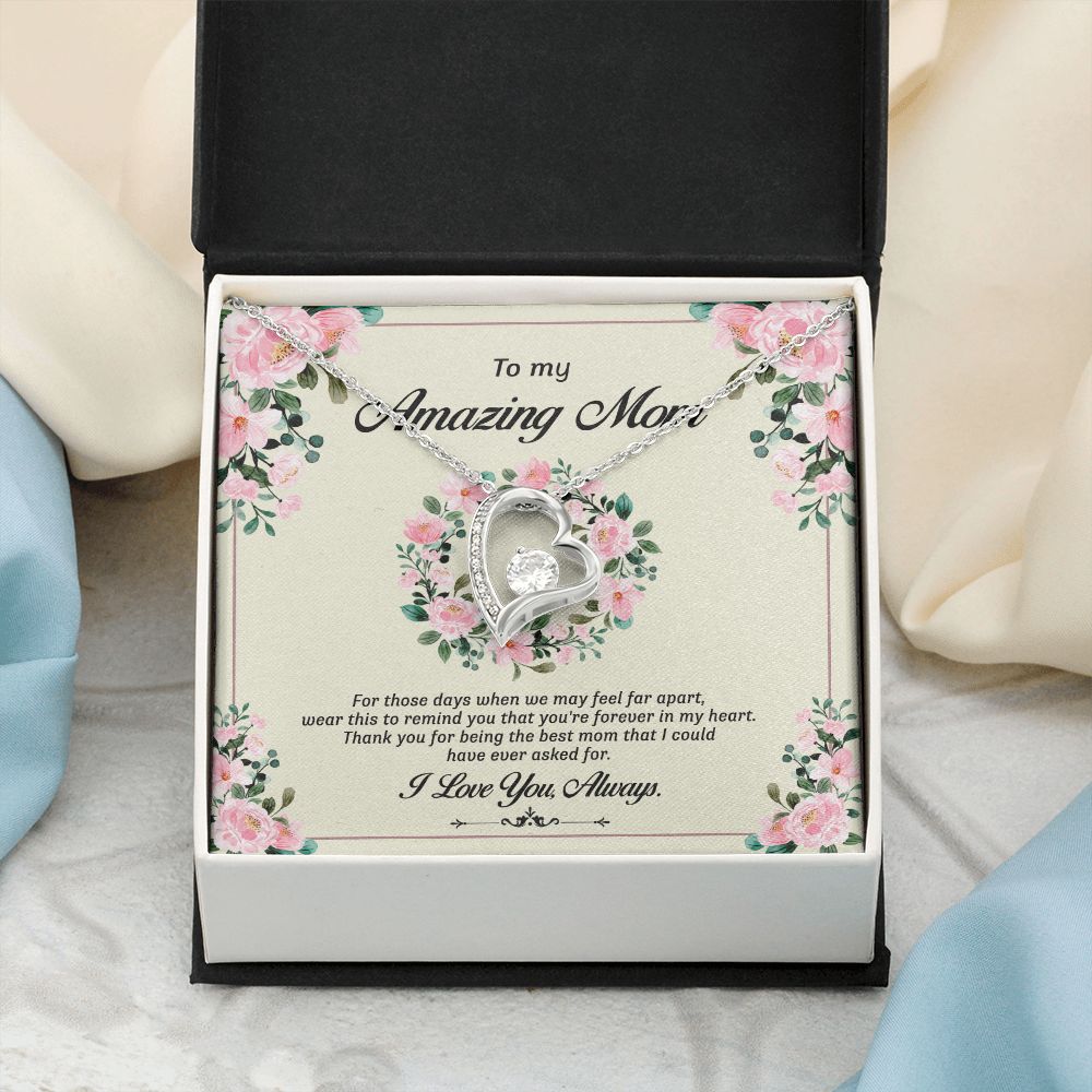 To My Mom Necklace, Gift For Mom, Mother's Day Gift from Daughter, Mom Jewelry Gift for Mothers Day, Birthday Gift for Mother, Moms Gift from Daughter Son, Necklace for Mom Mother17 Forever Love Necklace