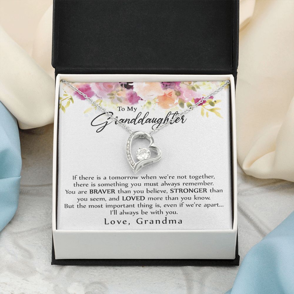 To My Granddaughter Love Knot Necklace, Graduation Gift For Girl From Grandma Forever Love Necklace