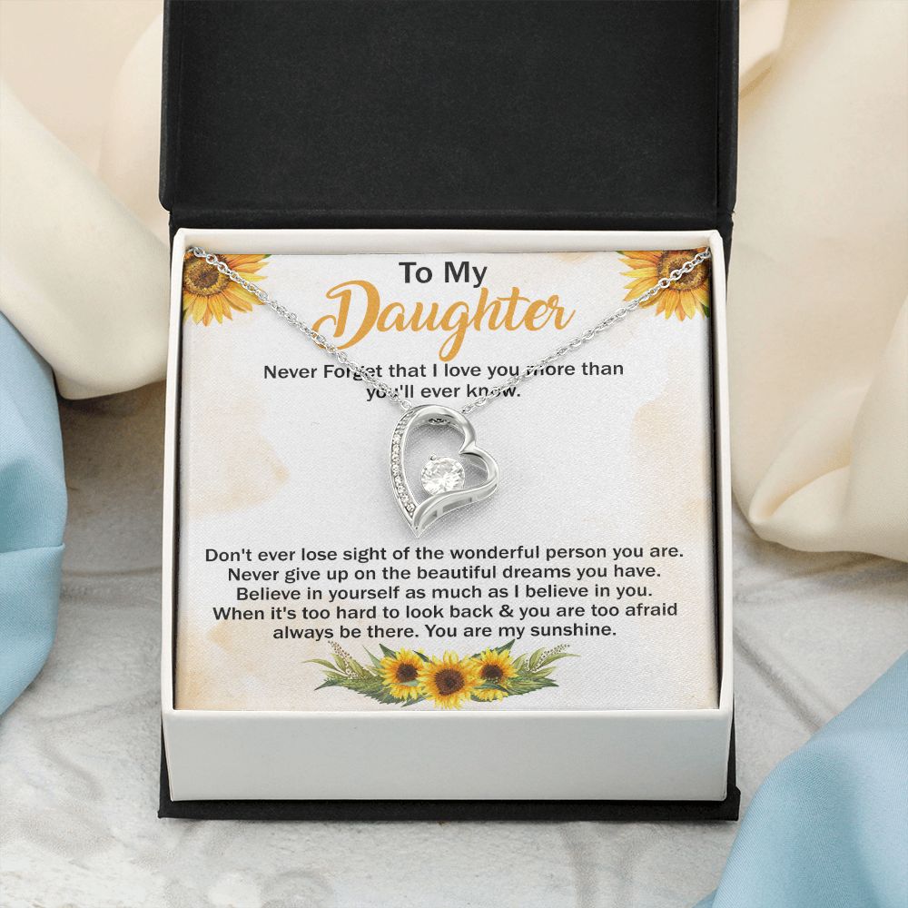 Jewelry Pendant Present for Daughter, To My Daughter Gift Necklace from Mom, Mother Daughter Gift Ideas, Birthday Christmas Gift Graduation Gifts for Daughters, Mother and Daughter Necklace 11 Forever Love Necklace