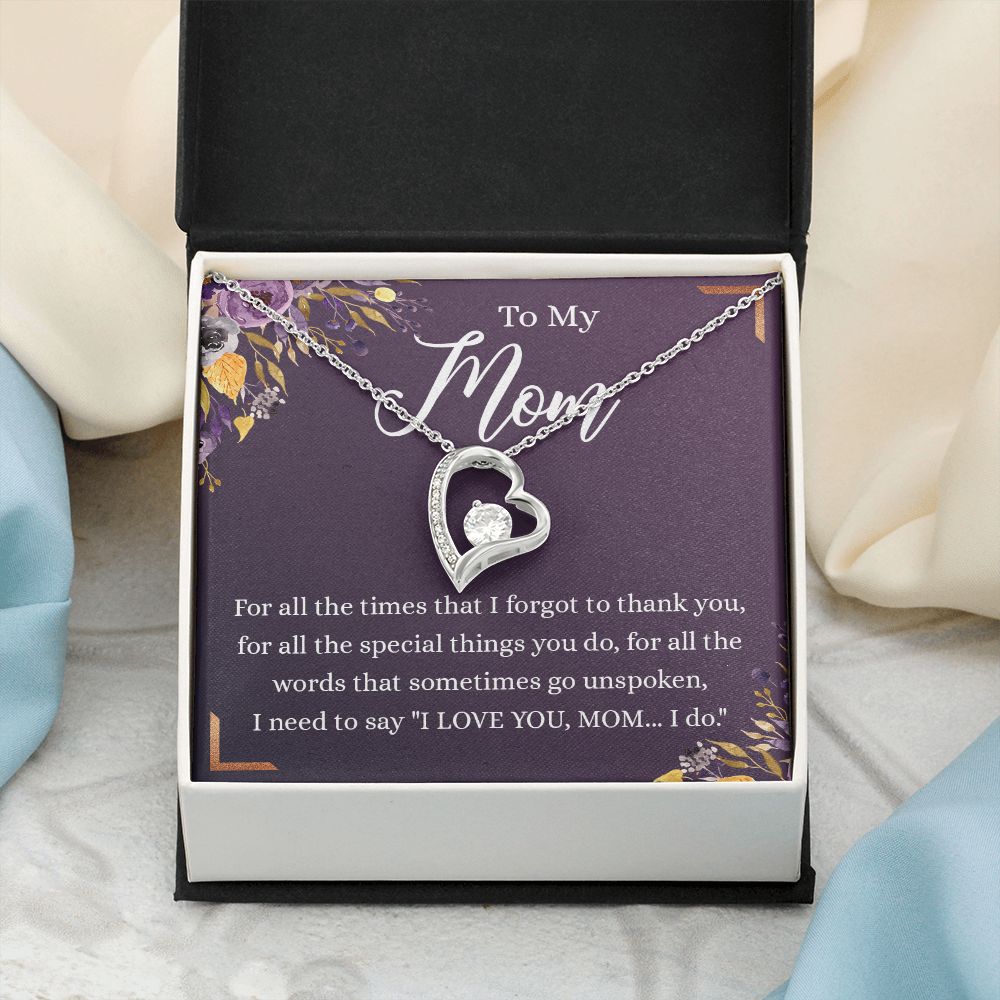 To My Mother Gift Necklace To Mom, Mother, Mommy, Momma from Child Special Mother Gift for Birthday Mothers Day Retriment Anniversary Hoiday Present for Mom Necklace for Women Forever Love Necklace