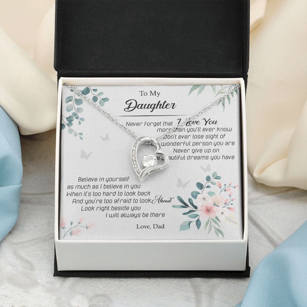 Jewelry Pendant Present for Daughter, To My Daughter Gift Necklace from Mom, Mother Daughter Gift Ideas, Birthday Christmas Gift Graduation Gifts for Daughters, Mother and Daughter Necklace 20 Forever Love Necklace