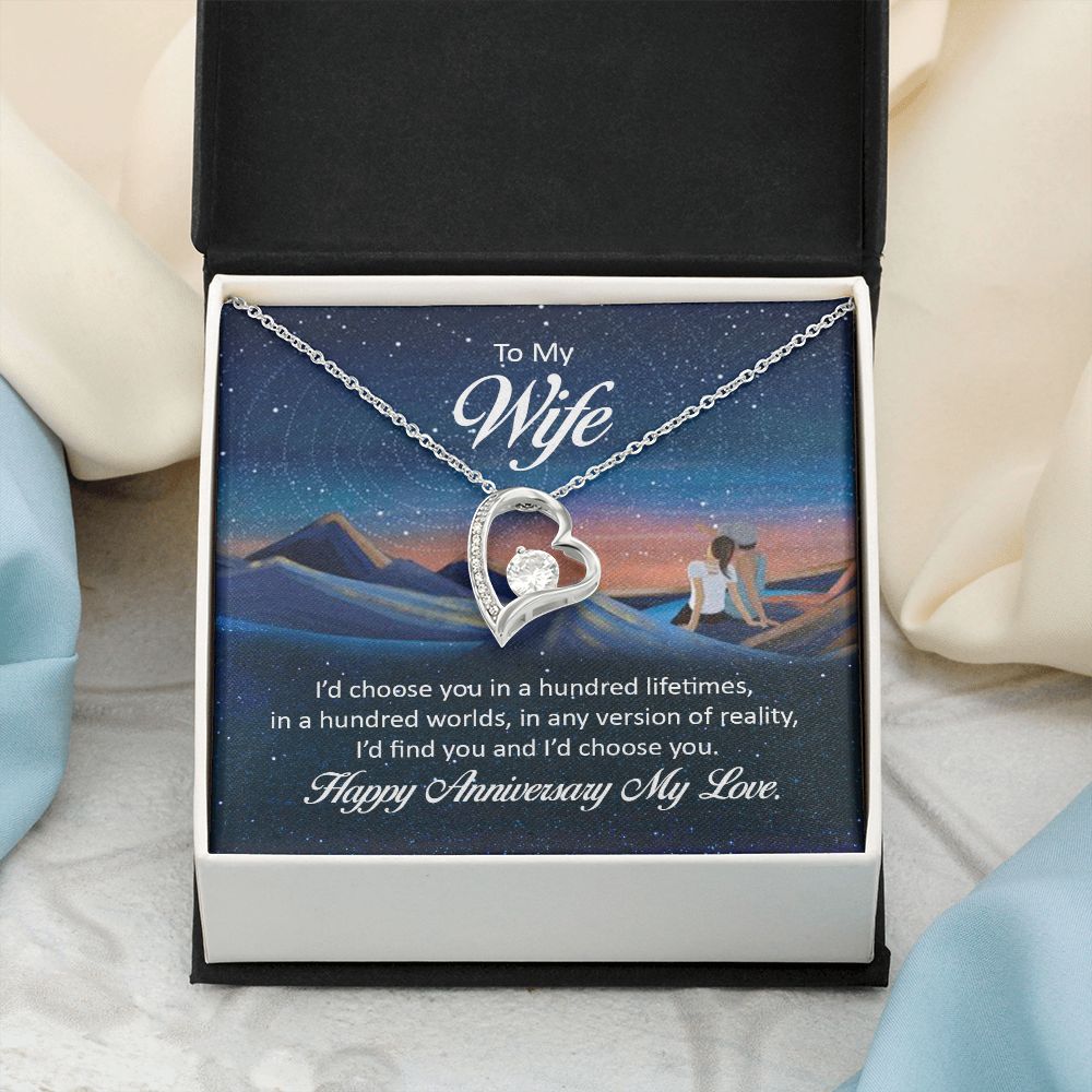 Birthday Gifts For Wife, Necklace Gifts For Wife From Husband, To My Wife Jewelry For Women , To My Wife Necklace  from Husband Wedding Anniversary Present For Wife, Beautiful Wife Jewelry Christmas26 Forever Love Necklace