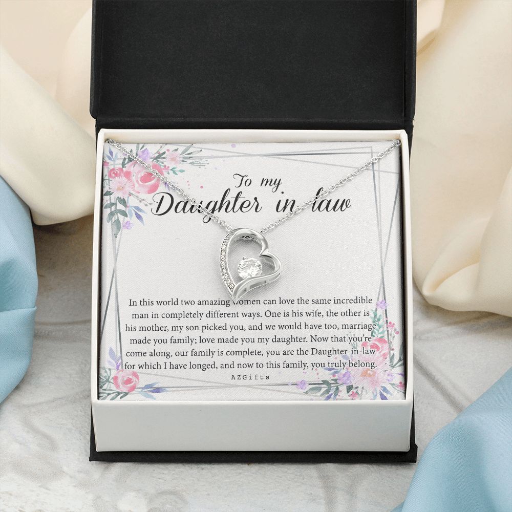 Daughter In Law Gifts Ideas, Daughter In Law Necklace, Gifts For Future Daughter In Law, Daughter In Law Birthday Gifts, Daughter-in-law Gifts From Mother In Law, Birthday Gifts For Daughter Forever Love Necklace