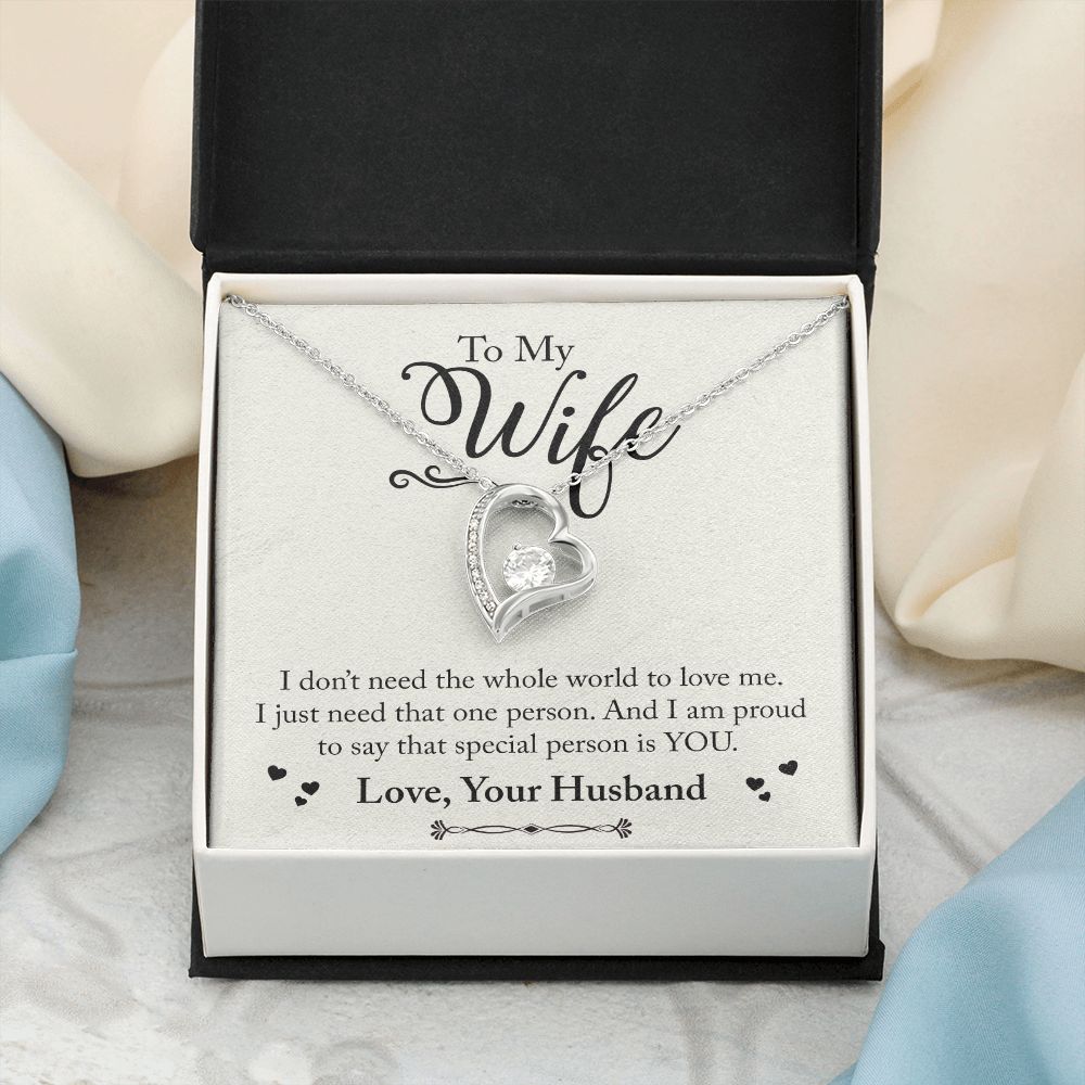 To My Wife Necklace from Husband, Personalized Necklace for Women, Luxury Necklace for Wife from Man Men, Wedding Anniversary Present For Wife, Beautiful Wife Jewelry Christmas Birthday Gift For Wife24 Forever Love Necklace