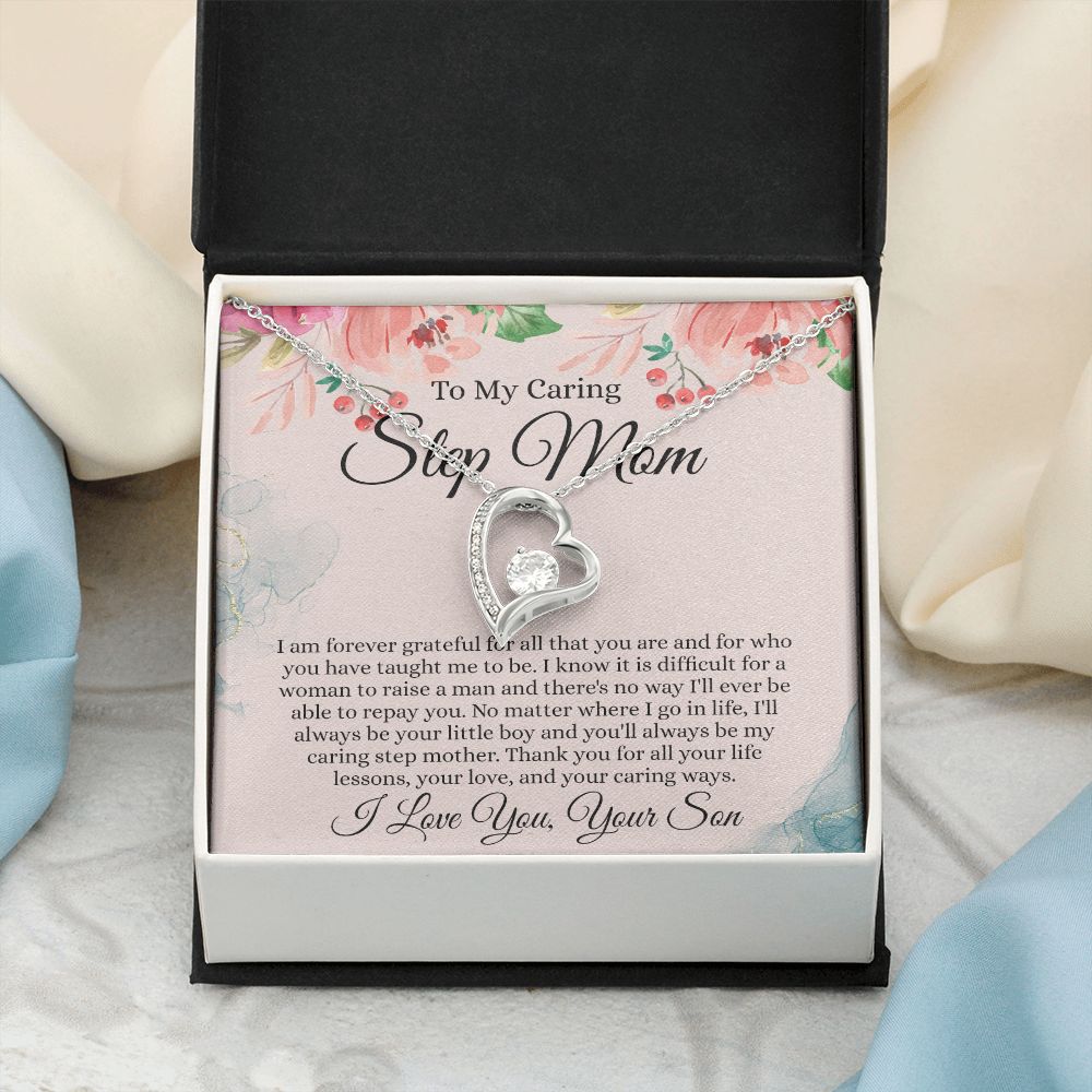 To My Step Mom Gift, Step Mom Necklace, Step Mom Gift From Son, Step Mom Mother's Day Gift From Step Son, Step Mom Birthday Gift, Step Mom Gift Necklace from Step Son Forever Love Necklace