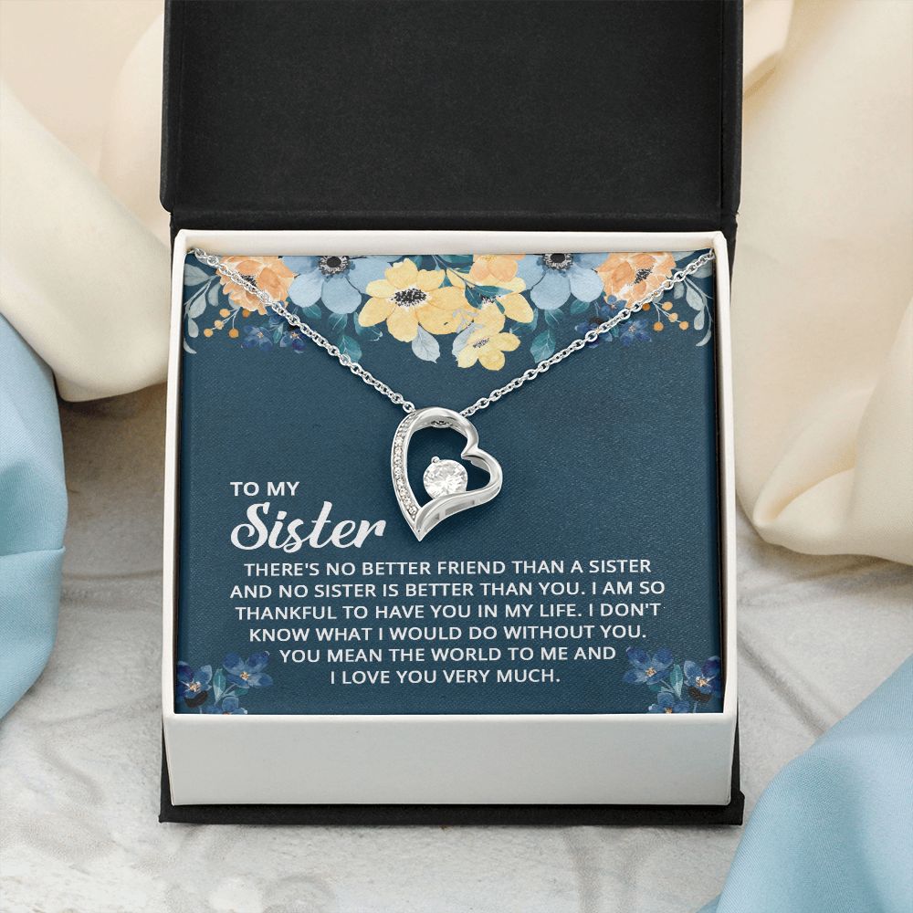 To My Sister - I don't know what I would do without you Forever Love Necklace