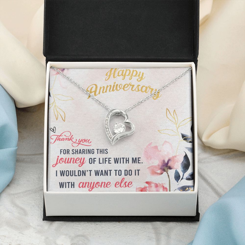 To My Wife Necklace, Wedding Anniversary Jewelry For Women, Necklace For Wife from Husband, Gift For Wife Birthday Gifts From Husband Necklace, Jewelry With Message Card In A Gift Box9 Forever Love Necklace