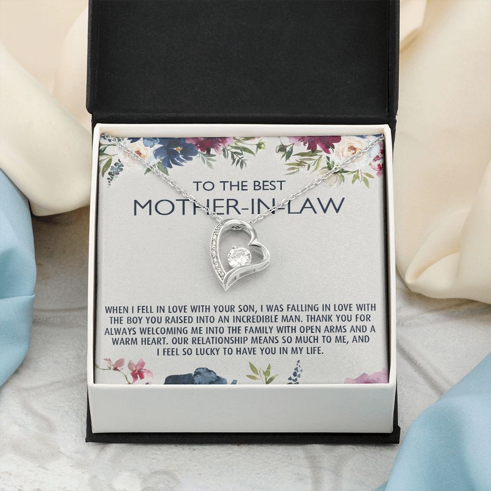 To My Mother-In-Law Gift Mothers Day Gift Necklace Mother-In-Law Gifts Jewelry Forever Love Necklace