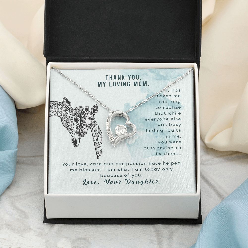 To My Thank You My Loving Mom Giraffe Necklace Pendant Gift From Mom Necklace Gift For To Daughter Birthday Daughter In Law Gift On Birthday Anniversary Gift 30821 Forever Love Necklace
