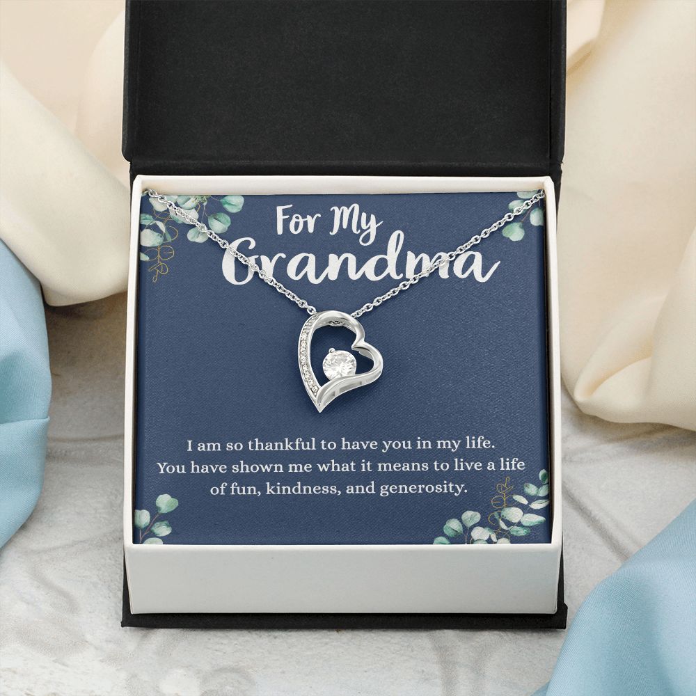 To My Grandma Necklace, Gift for Grandmother Necklace, Mothers Day Gift For Grandma Nana, Grandma Jewelry From Grandchildren GrandKids , Jewelry Box Gift For Grandma Grandmother4 Forever Love Necklace