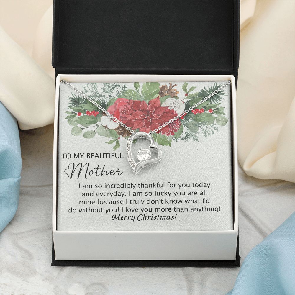 To My Mother Necklace from Daughter Pendant for Mom Christmas Pendant Inspirational Gift from Son to Mom Personalized Necklace Gift for Mother Fiance Christmas Present from Child 301 Forever Love Necklace