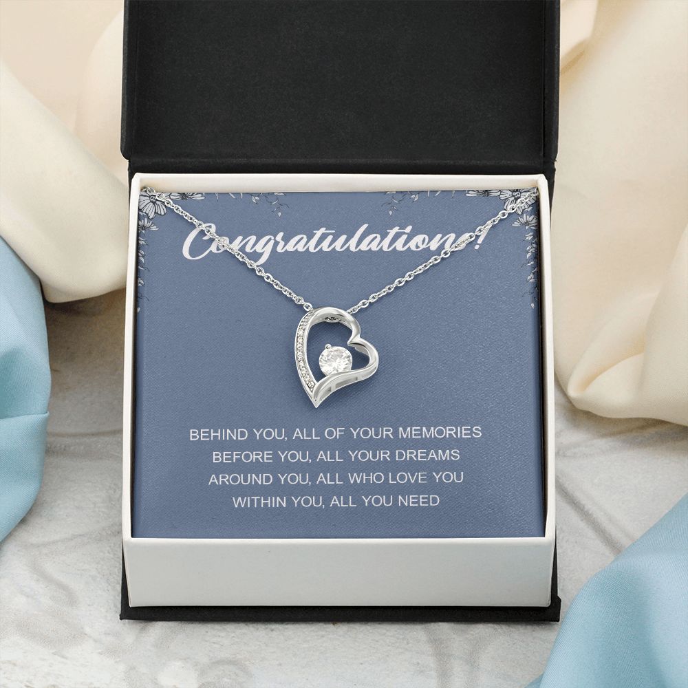 Graduation Gift Necklace for Girls College, High School, Love Knot Necklace Congrats Graduation Pendants Gift For Daughter, Granddaughter, Niece, Sister Forever Love Necklace