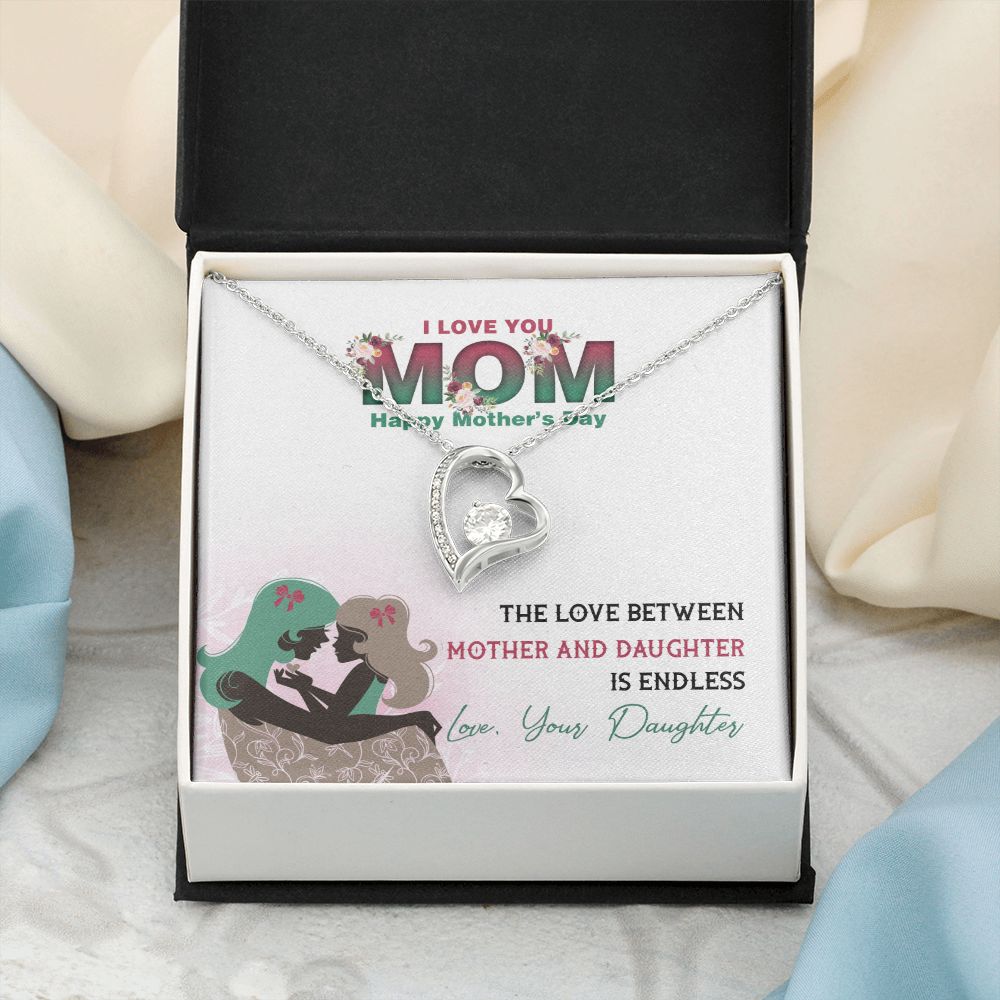 Mom Necklace Gifts for Mom from Daughter to Mom Gifts for Mothers Day from Daughter, To My Mom Necklace from Daughter to Mom Birthday Gifts Necklace with Message Card and Gift Box2236 Forever Love Necklace
