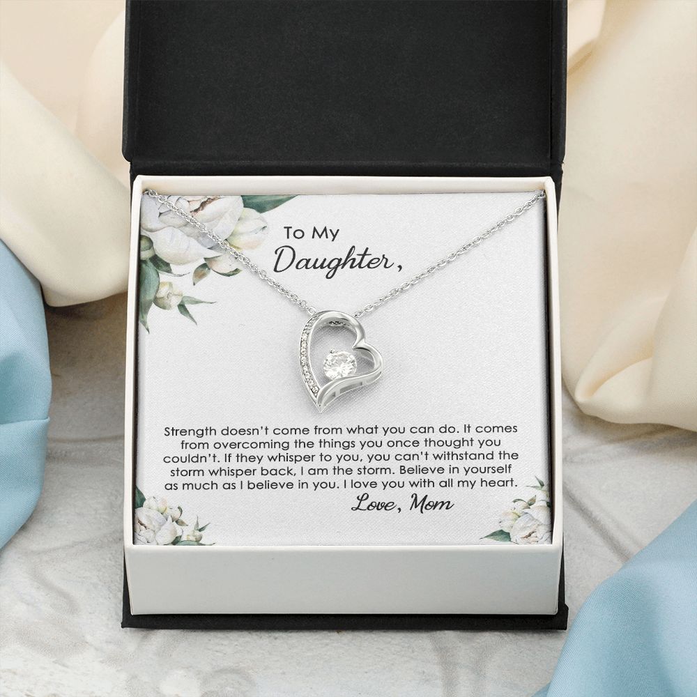 Mother Daughter Gift Ideas, To My Daughter Gift Necklace from Mom, Jewelry Pendant Present for Daughter, Birthday Christmas Gift Graduation Gifts for Daughters, Mother and Daughter Necklace 2140 Forever Love Necklace