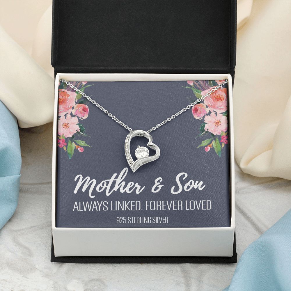 Gift For Mom From Son, Mother Son Gifts, Happy Mother's Day Necklace, Mom Gift Forever Love Necklace