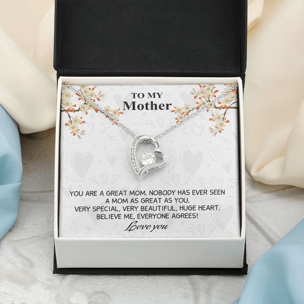 Mom Necklace Gifts for Mom from Daughter to Mom Gifts for Mothers Day from Daughter, To My Mom Necklace from Daughter to Mom Birthday Gifts Necklace with Message Card and Gift Box8 Forever Love Necklace