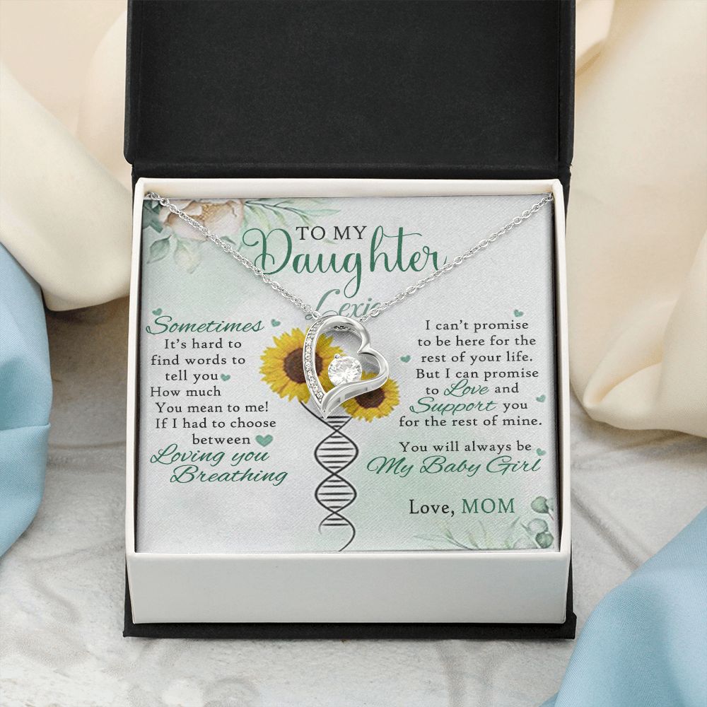 Jewelry Pendant Present for Daughter, To My Daughter Gift Necklace from Mom, Mother Daughter Gift Ideas, Birthday Christmas Gift Graduation Gifts for Daughters, Mother and Daughter Necklace 17 Forever Love Necklace