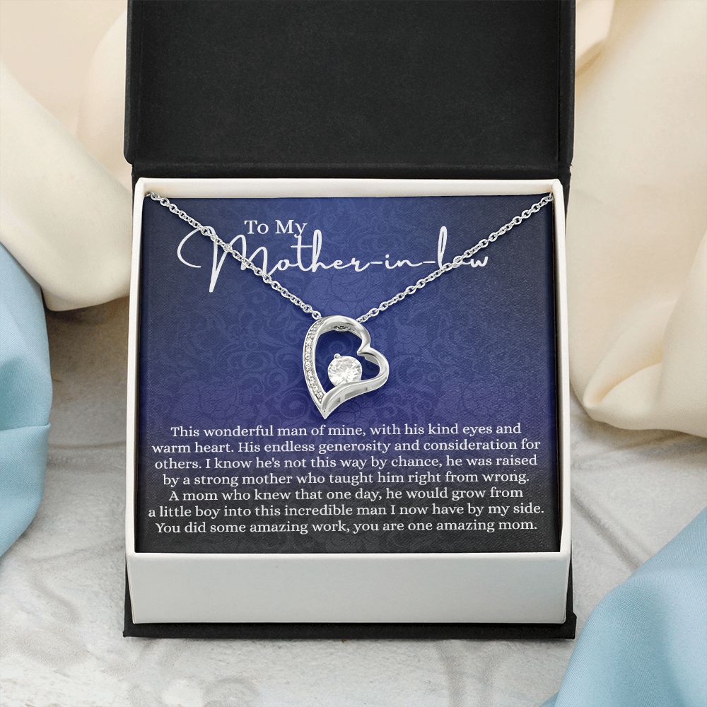 To My Mother in Law Necklace, Mother in Law Gift, Gift for Mother in Law Necklace Jewelry Gift to My Mother-in-law on Wedding Day Mother's day gift for Mother in Law Birthday gift Forever Love Necklace