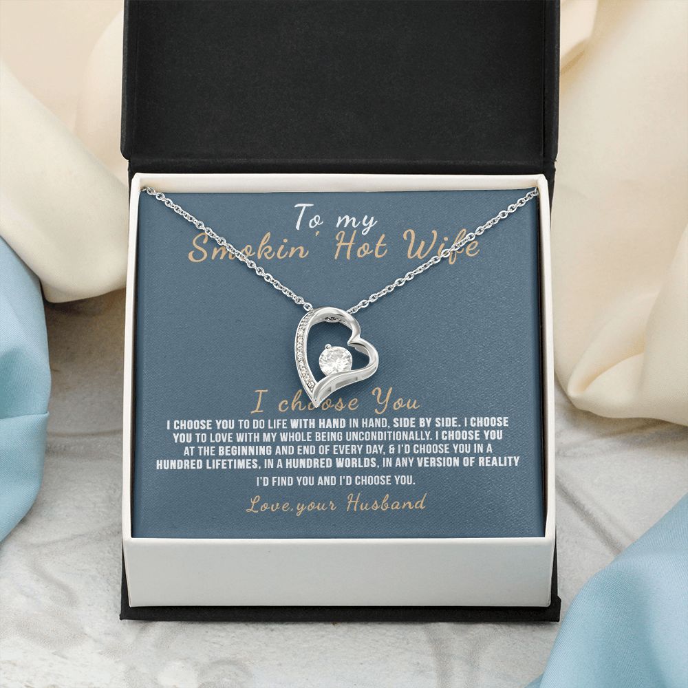 To My Wife Necklace from Husband, Personalized Necklace for Women, Luxury Necklace for Wife from Man Men, Wedding Anniversary Present For Wife, Beautiful Wife Jewelry Christmas Birthday Gift For Wife12 Forever Love Necklace