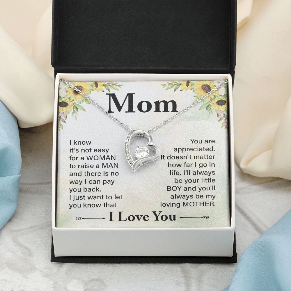 To My Mom Necklace, Gift For Mom, Mother's Day Gift from Daughter, Mom Jewelry Gift for Mothers Day, Birthday Gift for Mother, Moms Gift from Daughter Son, Necklace for Mom Mother 20 Forever Love Necklace