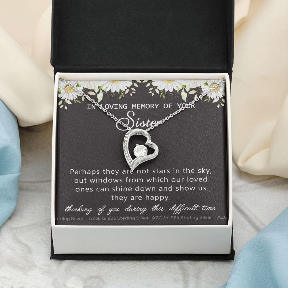 Loss Of Sister Necklace Gift, Sympathy Loss Of Sister, Sympathy Gift Box, Loss Of Sister Necklace, Loss Of Sister, Loss Of Sister Gift, Condolence Gifts, Remembrance Necklace for Women Forever Love Necklace
