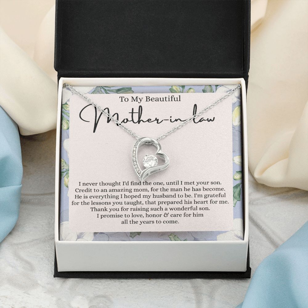 Mother in Law Necklace, Jewelry for Women, Future Mother in Law Gifts from Daughter in Law, Mother of Bride Gifts For Mother in Law, Birthday Gifts For Mother In Law From Daughter In Law Forever Love Necklace