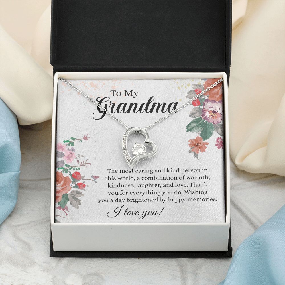 To My Grandma Necklace, Gift for Grandmother Necklace, Mothers Day Gift For Grandma Nana, Grandma Jewelry From Grandchildren GrandKids , Jewelry Box Gift For Grandma Grandmother18 Forever Love Necklace