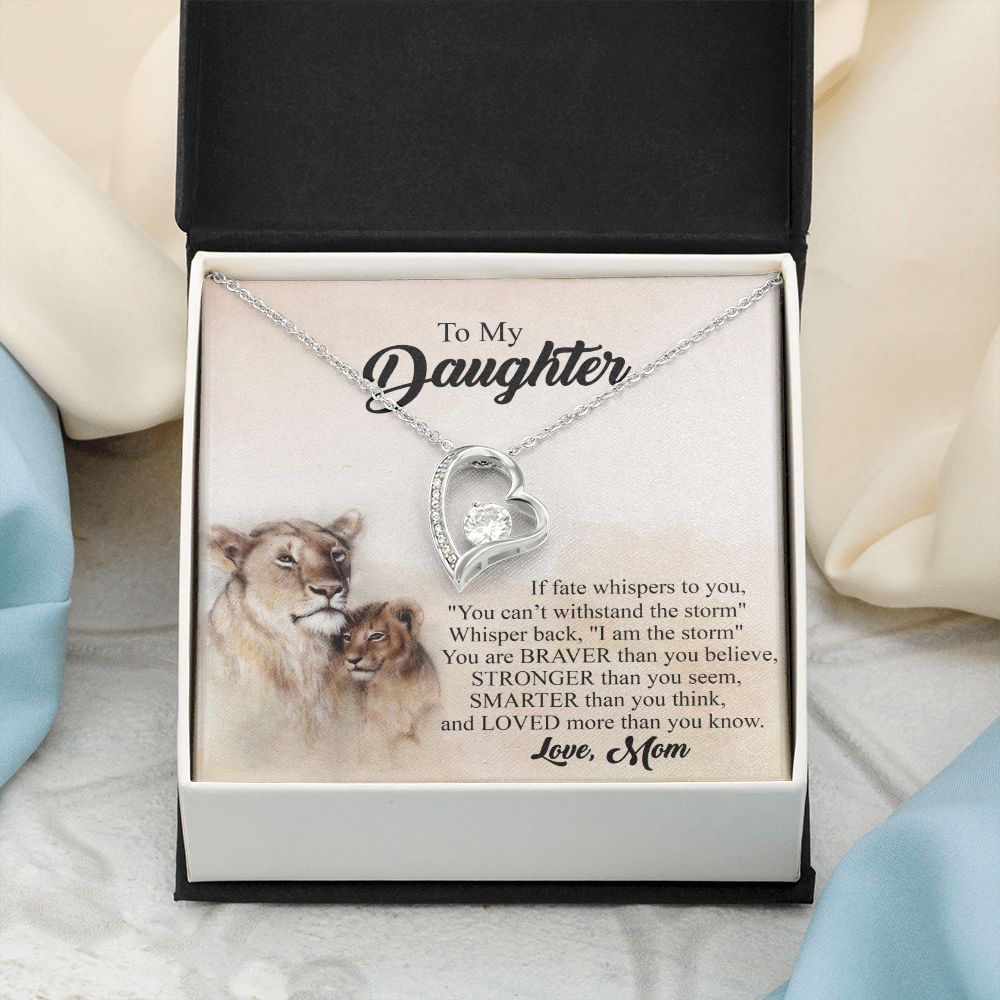 Mother Daughter Gift Ideas, To My Daughter Gift Necklace from Mom, Jewelry Pendant Present for Daughter, Birthday Christmas Gift Graduation Gifts for Daughters, Mother and Daughter Necklace 24 Forever Love Necklace