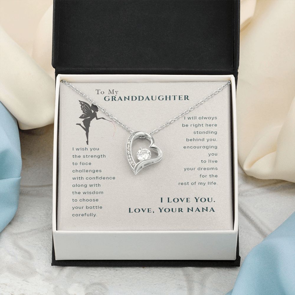 To My Granddaughter Dragonfly Necklace, Gift for Granddaughter From Nana Forever Love Necklace