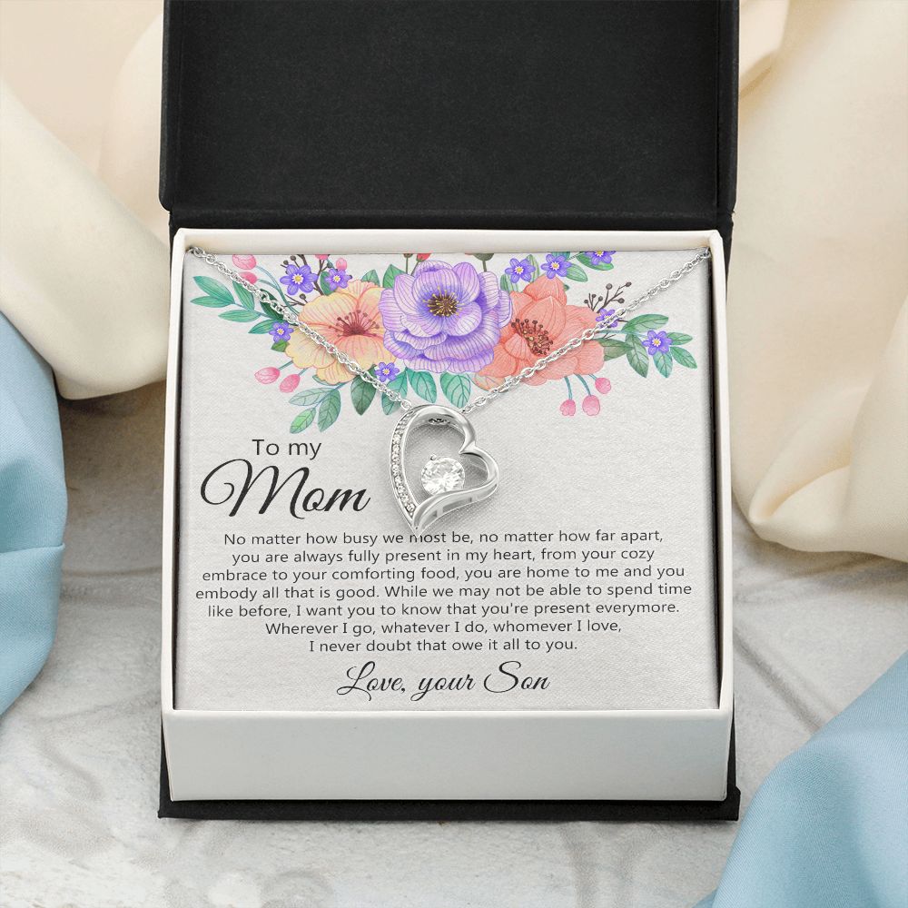 To my Mom Love Your Son Necklace, Meaningful Gift for Mom Necklace Jewelry for Women, Gift for Mom from Son, Son to Mom Jewelry Box, Mom Gift on Mother's Day Birthday Holiday Present Forever Love Necklace