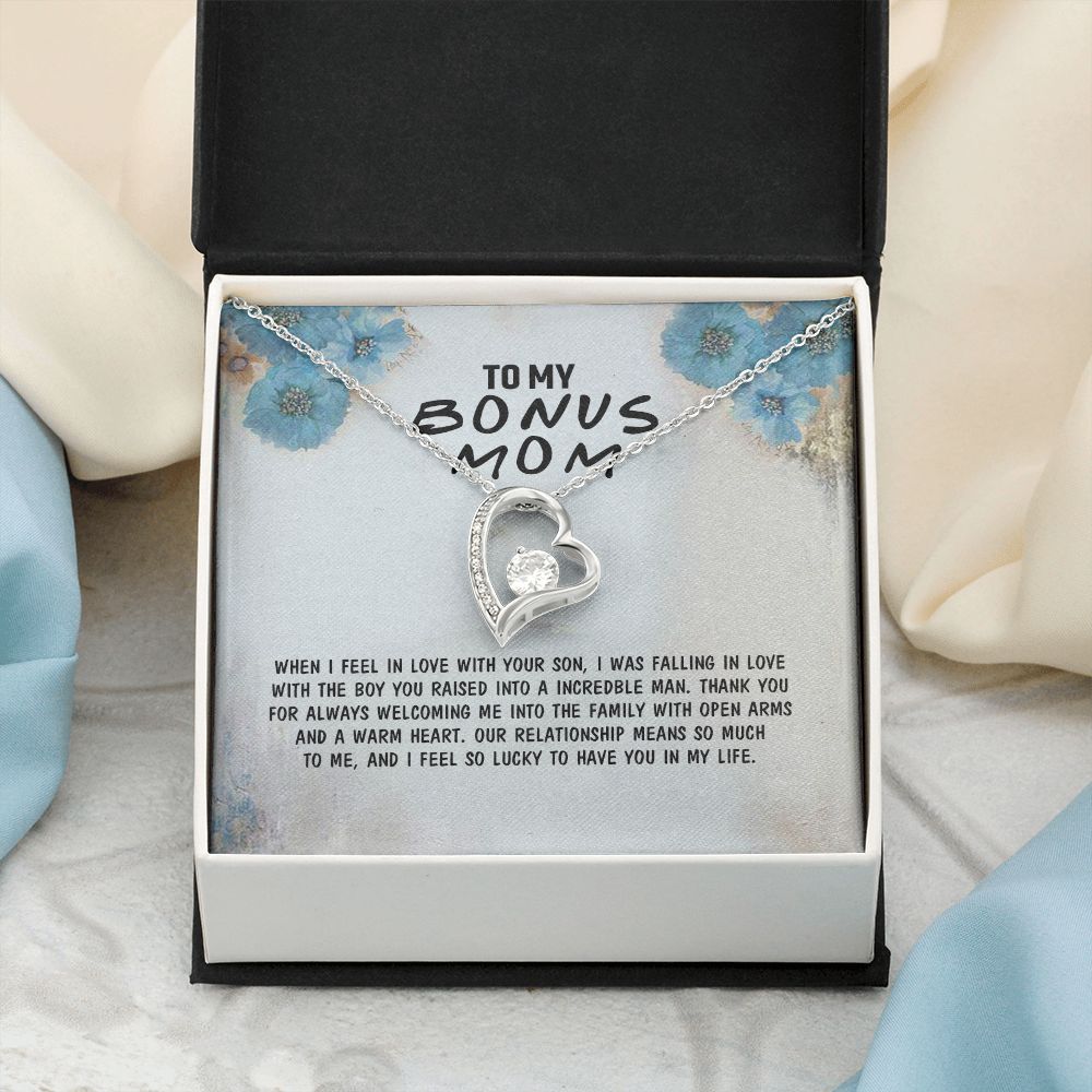 Mother Daughter Necklace as Daughter Gift from Mom, Mom Necklace as Christmas Gift for Mom from Son, Birthday Gift for Mother in Law Necklace, Bonus Mom Gifts for Step Mom Necklace4 Forever Love Necklace
