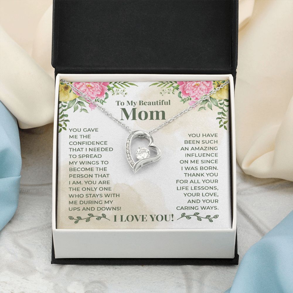 Mom Necklace Gifts for Mom from Daughter to Mom Gifts for Mothers Day from Daughter, To My Mom Necklace from Daughter to Mom Birthday Gifts Necklace with Message Card and Gift Box22 Forever Love Necklace