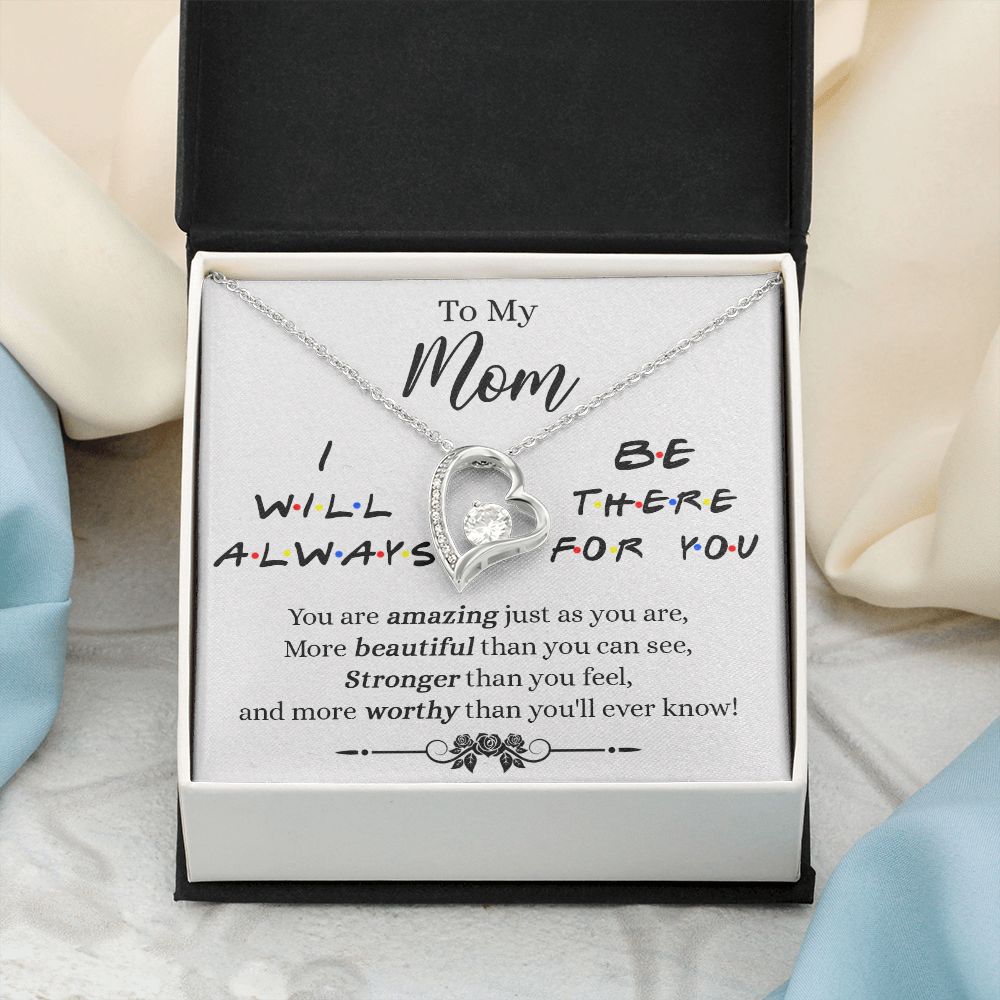 Mother Daughter Necklace Gifts For Mom Birthday Christmas Mothers Day Present To My Mom Jewelry Pendant Message Card Gift Box Forever Love Necklace