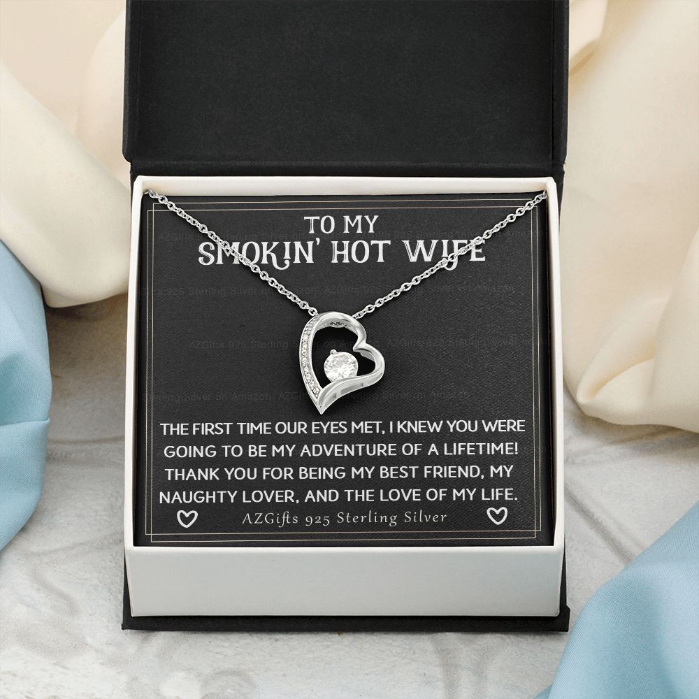 To My Smokin' Hot Wife Necklace from Husband Jewelry With Box Gift for Wife Pendant Jewelry Birthday Gift For Women From Men Romantic Gift For Wife Jewelry for Women 301 Forever Love Necklace