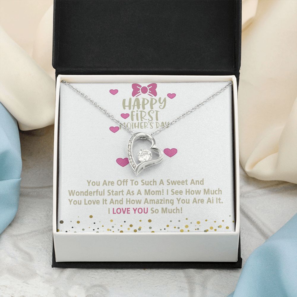 Mom Necklace Gifts for Mom from Daughter to Mom Gifts for Mothers Day from Daughter, To My Mom Necklace from Daughter to Mom Birthday Gifts Necklace with Message Card and Gift Box15 Forever Love Necklace