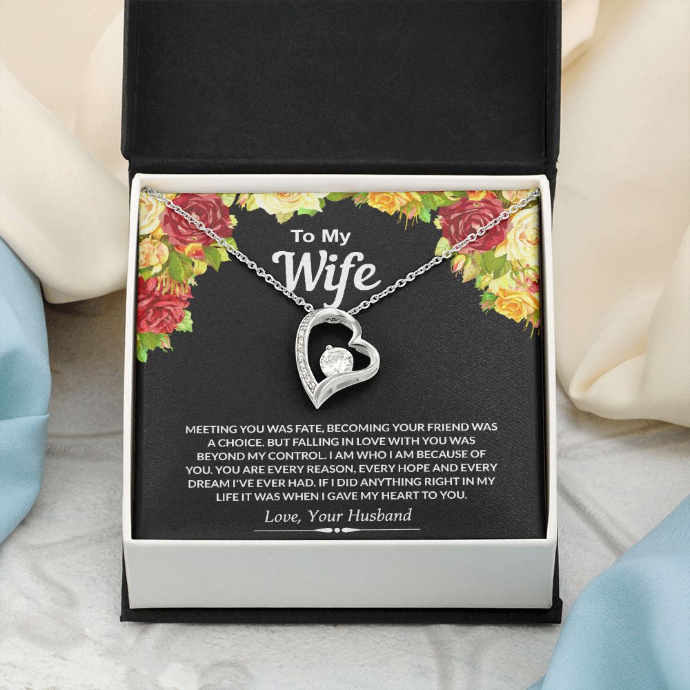 To My Wife Necklace from Husband Jewelry Gift For Wife Valentines Gift for Her Forever Love Necklace