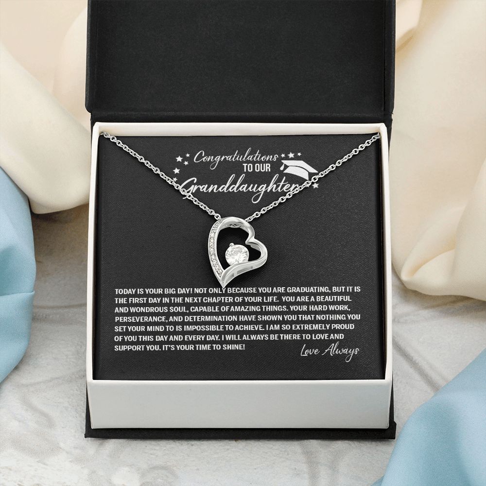 To Our Granddaughter Necklace From Grandparents Sentimental Gifts Birthday Gift Chirstmas Anniversary Unique Jewelry For Girl Senior High School College Grad Necklace Graduation Pendant Gifts Forever Love Necklace