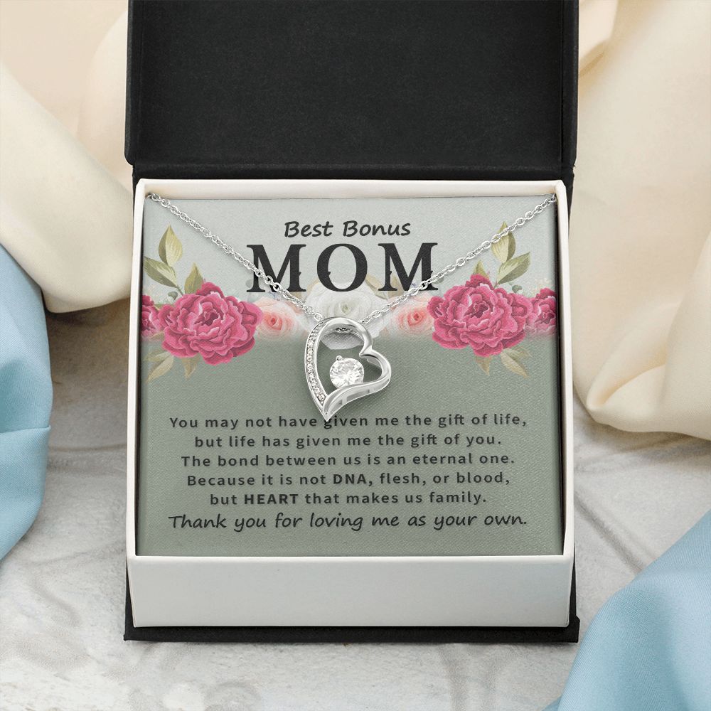 Mother Daughter Necklace as Daughter Gift from Mom, Mom Necklace as Christmas Gift for Mom from Son, Birthday Gift for Mother in Law Necklace, Bonus Mom Gifts for Step Mom Necklace2 Forever Love Necklace