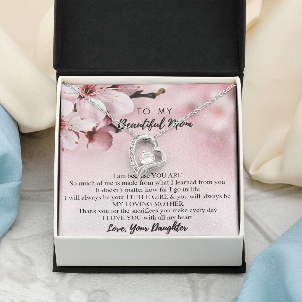 Mom Necklace Gifts for Mom from Daughter to Mom Gifts for Mothers Day from Daughter, To My Mom Necklace from Daughter to Mom Birthday Gifts Necklace with Message Card and Gift Box2246 Forever Love Necklace