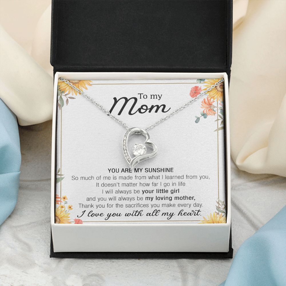 Mom Necklace Gifts for Mom from Daughter to Mom Gifts for Mothers Day from Daughter, To My Mom Necklace from Daughter to Mom Birthday Gifts Necklace with Message Card and Gift Box13 Forever Love Necklace