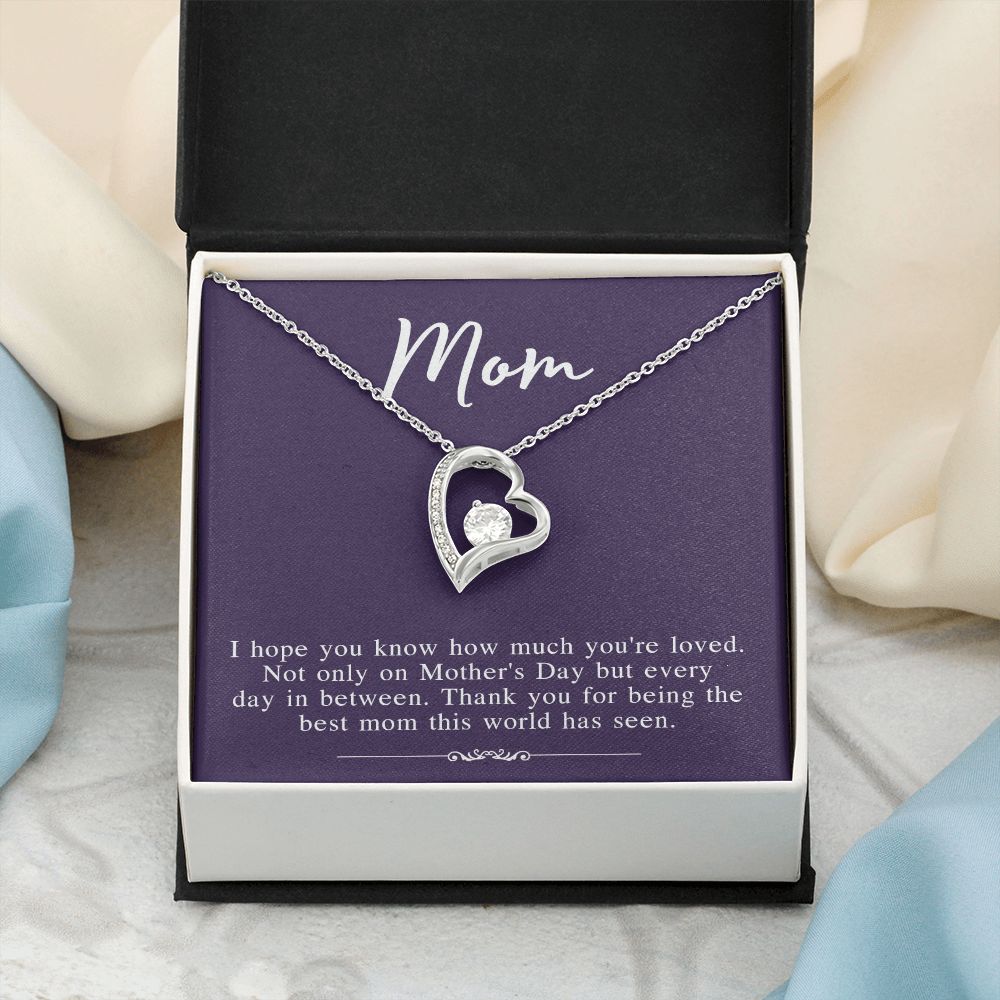Mom Necklace Gifts for Mom from Daughter to Mom Gifts for Mothers Day from Daughter, To My Mom Necklace from Daughter to Mom Birthday Gifts Necklace with Message Card and Gift Box2239 Forever Love Necklace