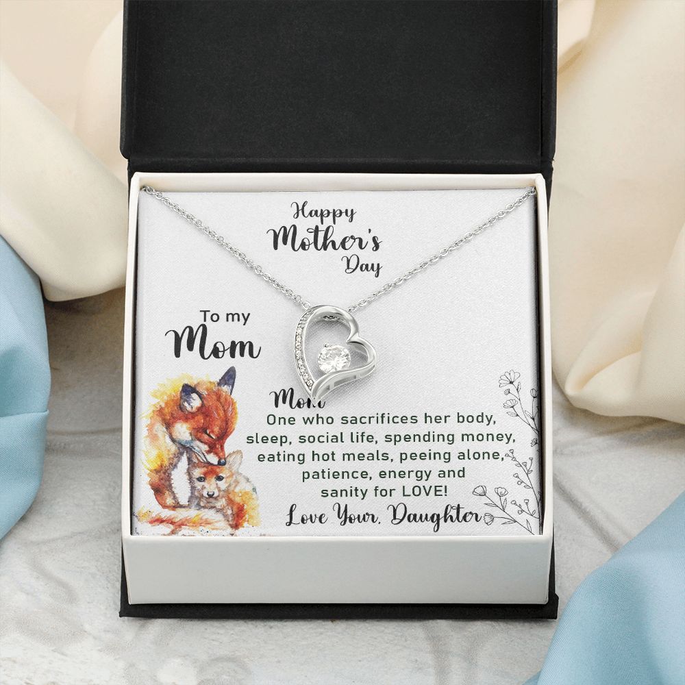 Mom Necklace Gifts for Mom from Daughter to Mom Gifts for Mothers Day from Daughter, To My Mom Necklace from Daughter to Mom Birthday Gifts Necklace with Message Card and Gift Box2223 Forever Love Necklace