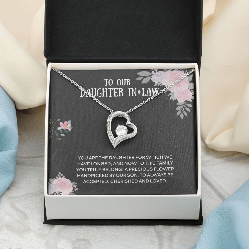 To Our Daughter-in-law Necklace from Mother-in-law Daughter-in-law Birthday Gift Forever Love Necklace