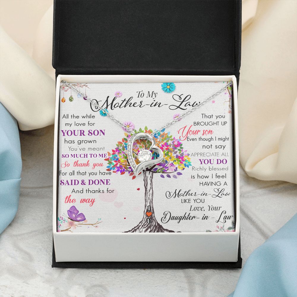 To My Mom Tree Necklace Pendant Gift From Daughter In Law Necklace Said And Done Gift For To Mom Happy Mother's Day Mother In Law Gift On Birthday Anniversary Gift 30821 Forever Love Necklace