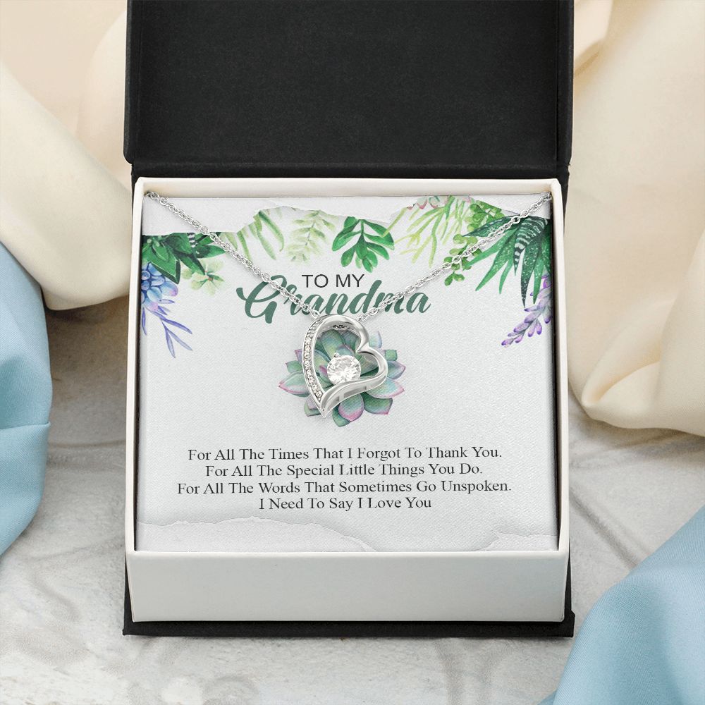 To My Grandma Necklace, Gift for Grandmother Necklace, Mothers Day Gift For Grandma Nana, Grandma Jewelry From Grandchildren GrandKids , Jewelry Box Gift For Grandma Grandmother19 Forever Love Necklace